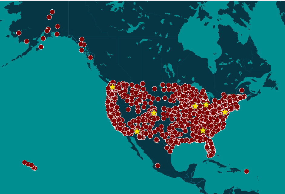 Hands Off rallies - USA map - 25-04-04 Locations of "Hands Off" protests on April 5, 2025. From https://handsoff2025.com/